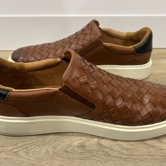 Current ALLEN EDMONDS Brown Leather Weave Loafer Shoes sz 13 EEE - Picture 6 of 7